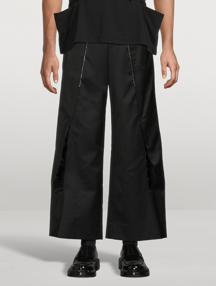 COMME DES GARÇONS HOMME PLUS Wool Nylon Twill Wide-Leg Pants