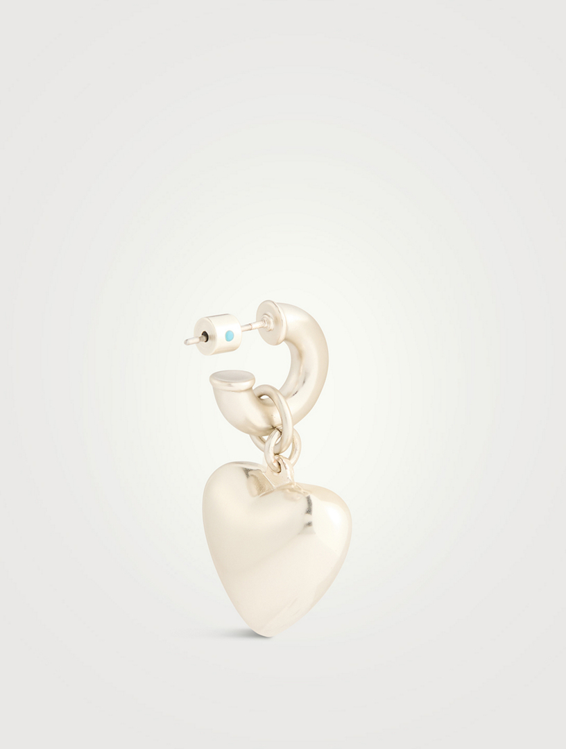 Puffy Heart Hoop Earrings