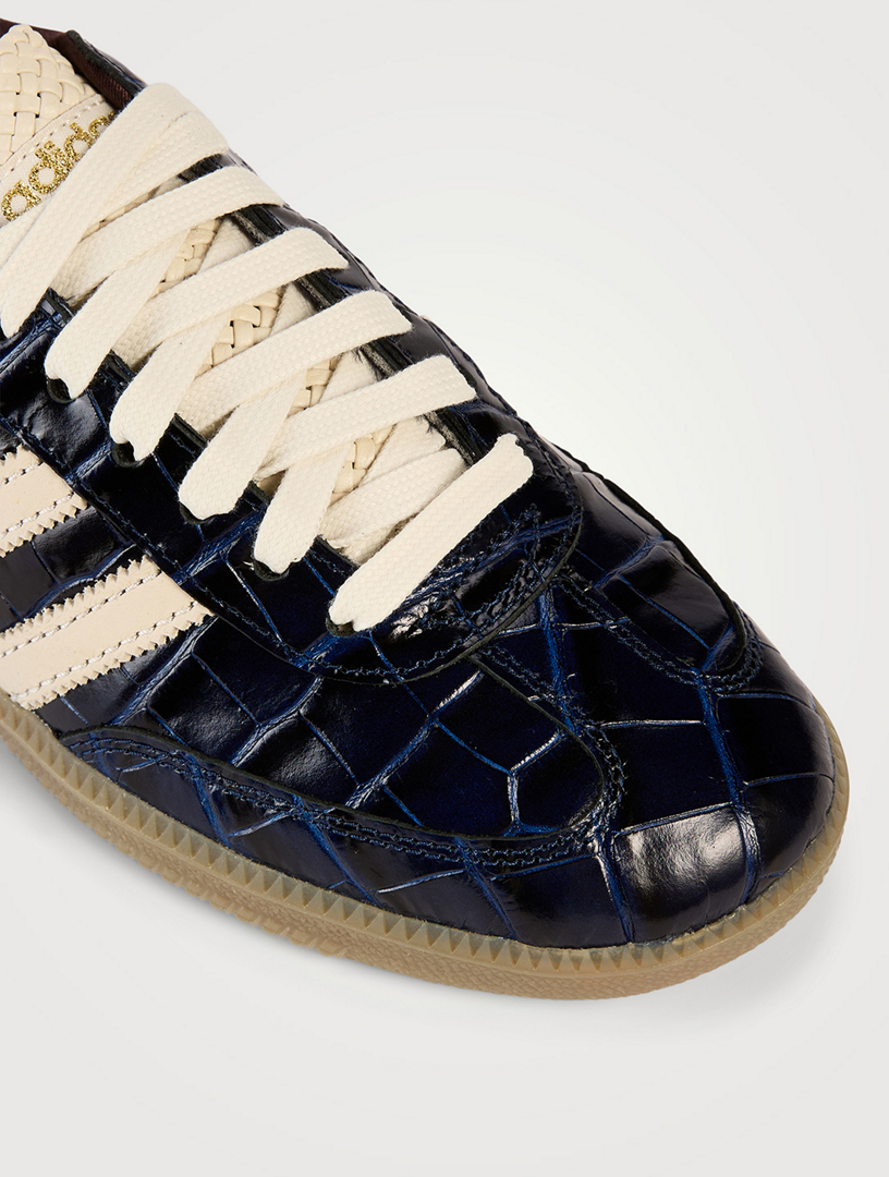 adidas x Wales Bonner Samba Croc-Embossed Leather Sneakers