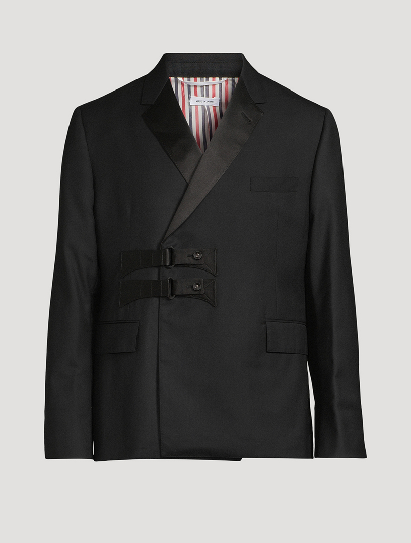 THOM BROWNE Wool Double Breasted Blazer Jacket Holt Renfrew
