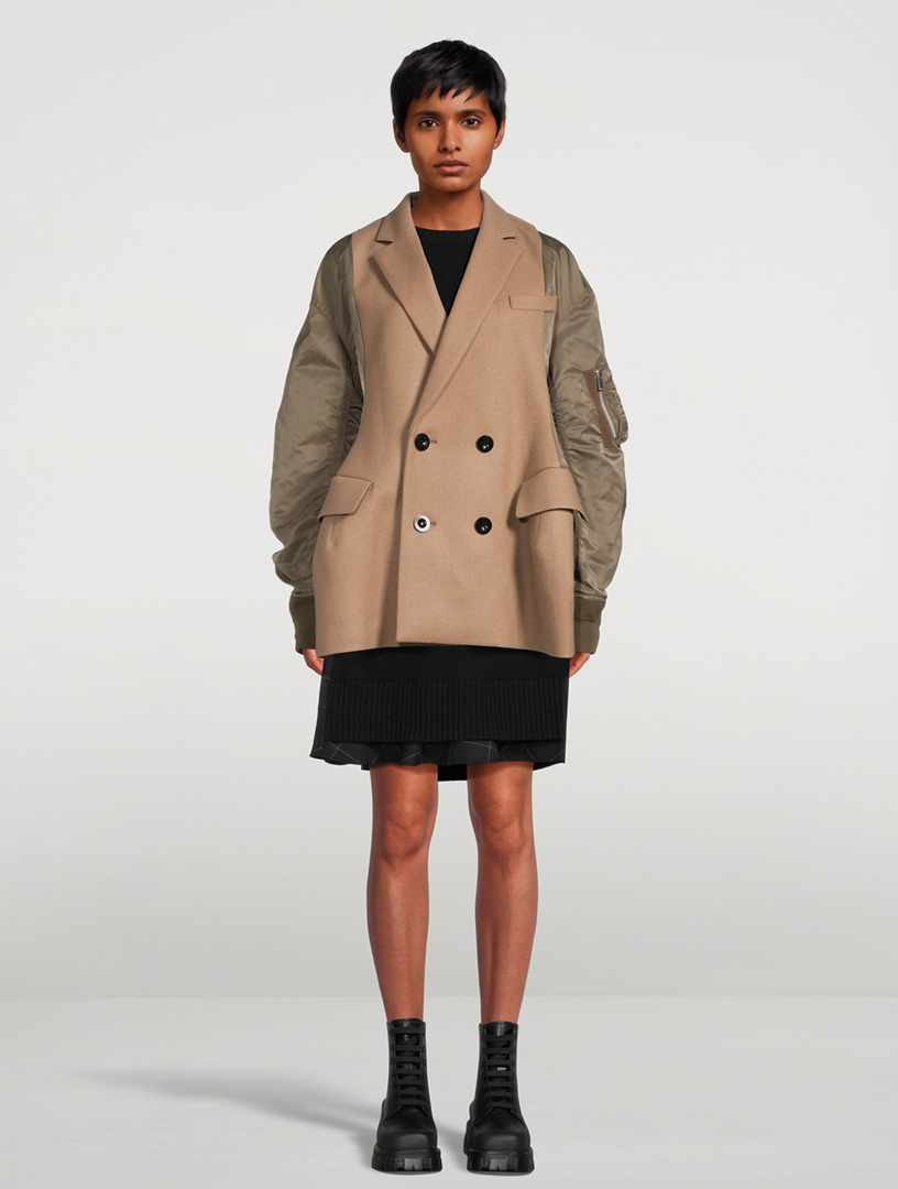 Wool And Nylon Twill Jacket