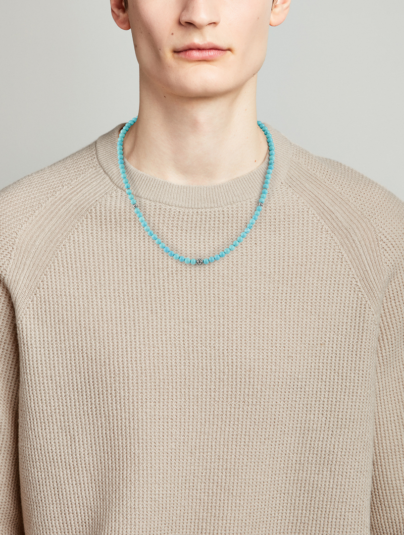 Turquoise And Silver Beaded Necklace
