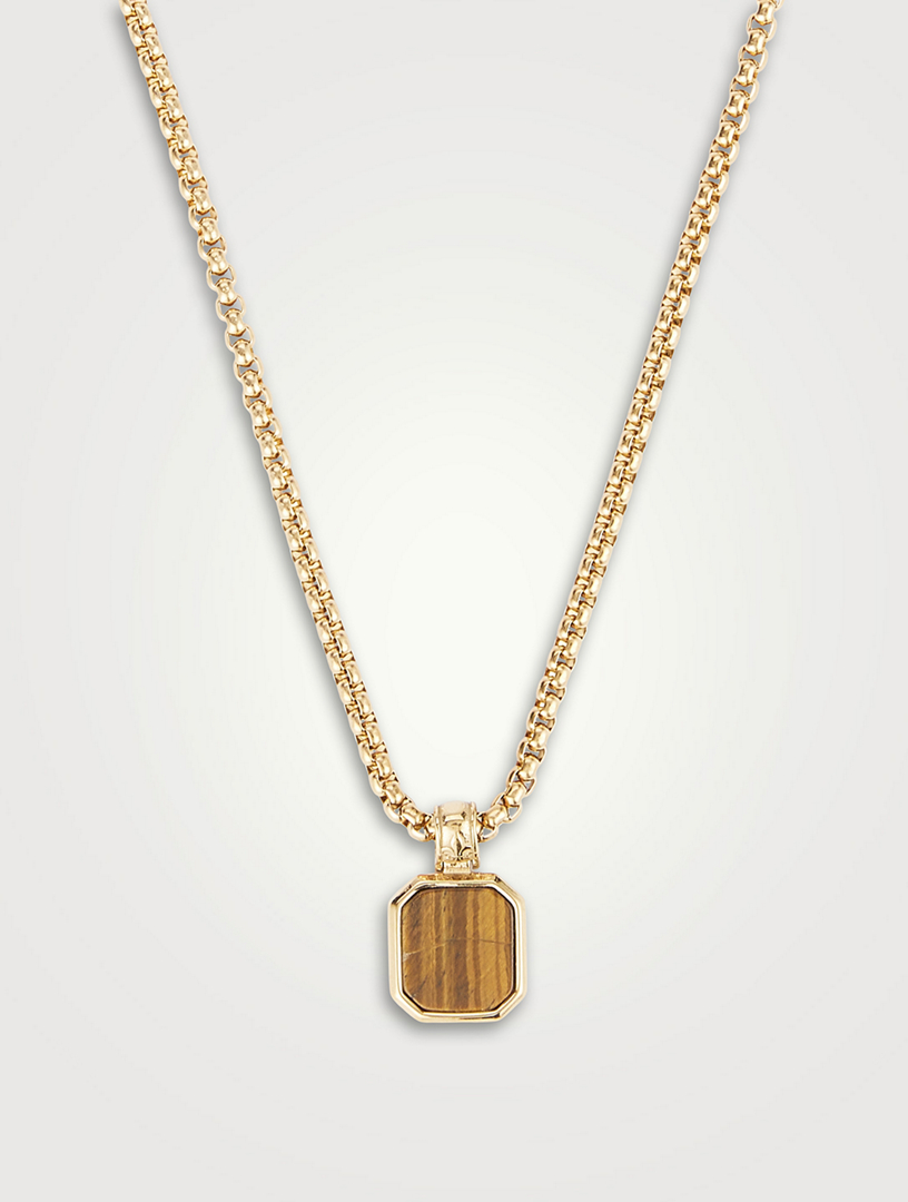 Pendant Necklace With Brown Tiger Eye