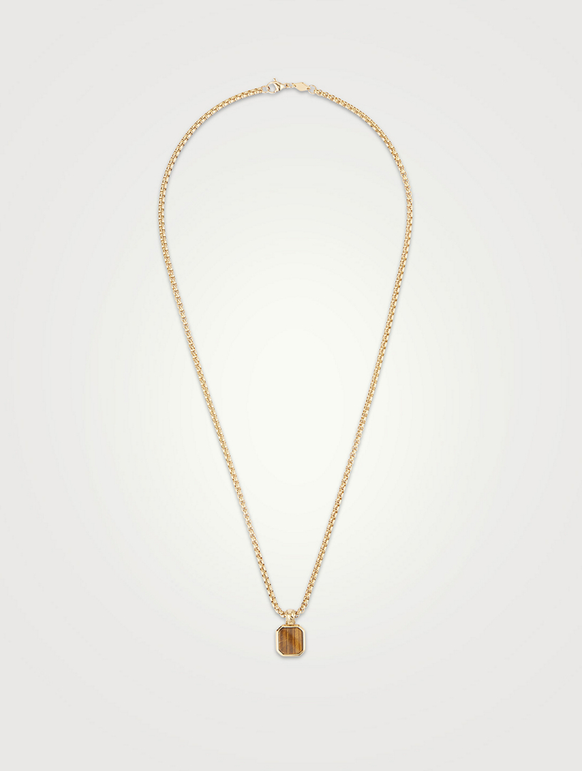 Pendant Necklace With Brown Tiger Eye