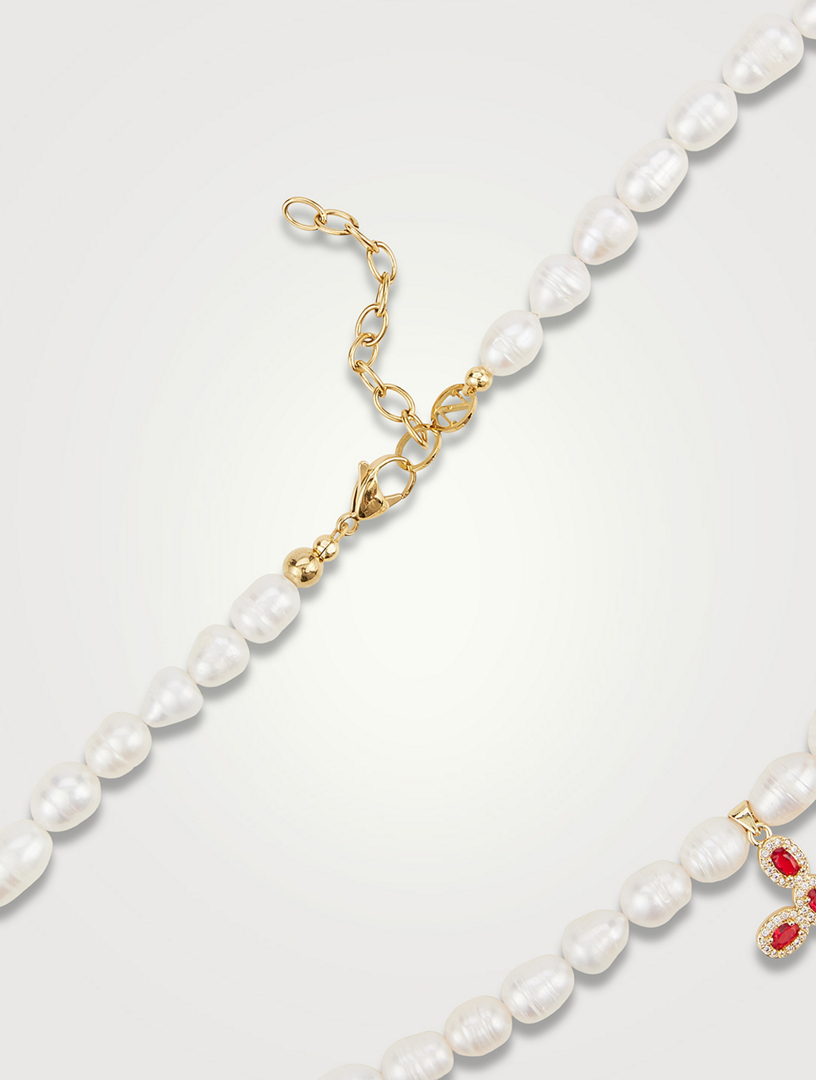 Baroque Pearl Choker Necklace With Cross