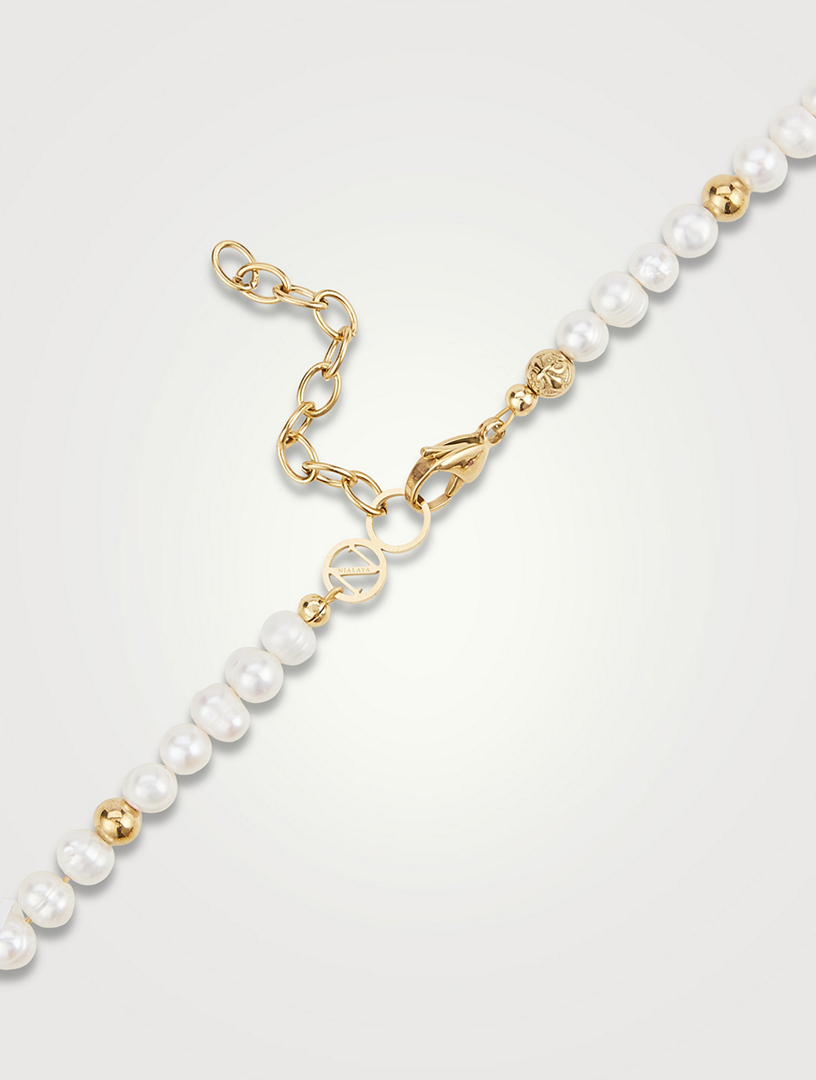 Evil Eye Pearl Choker Necklace