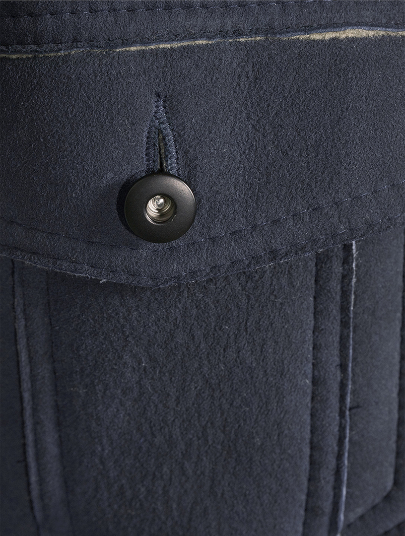 Leary Suede Denim Shearling Jacket