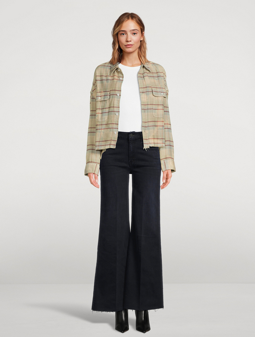 The Roller Frayed Wide-Leg Jeans