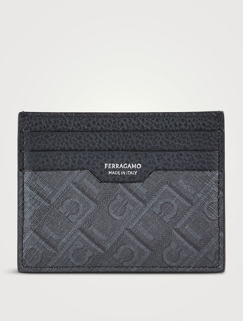 Porte-cartes en cuir avec monogramme