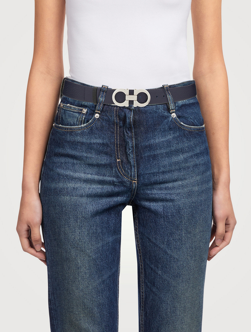 Reversible Leather Gancini Belt