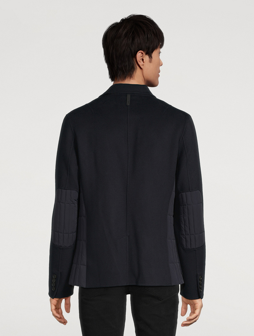 John Mixed-Media Vertical Quilt Blazer