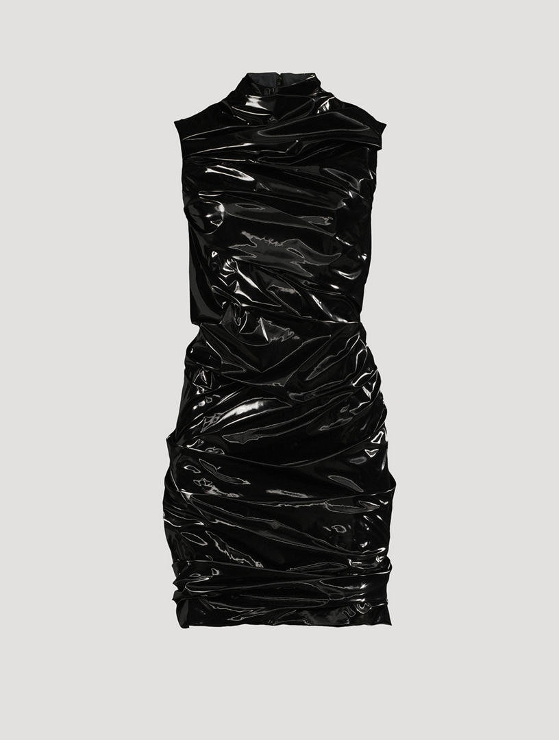 Laminated Jersey Mini Dress
