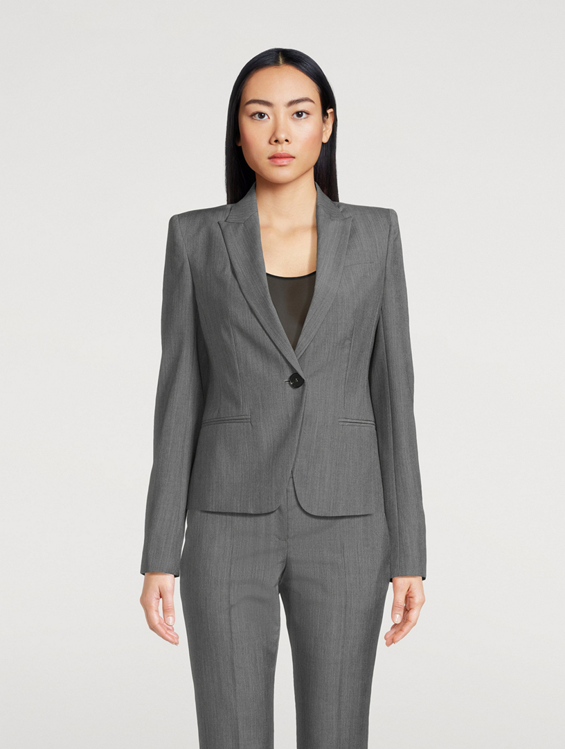 Wool Mohair One-Button Blazer