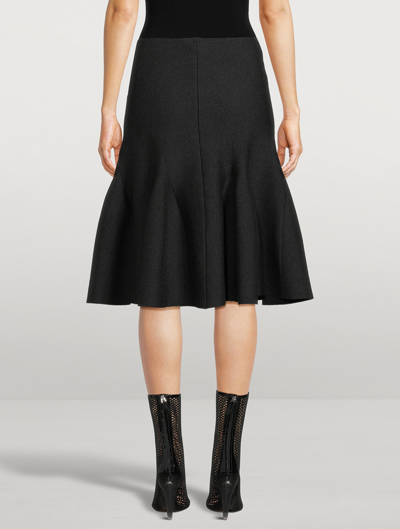 Godet Knit Midi Skirt