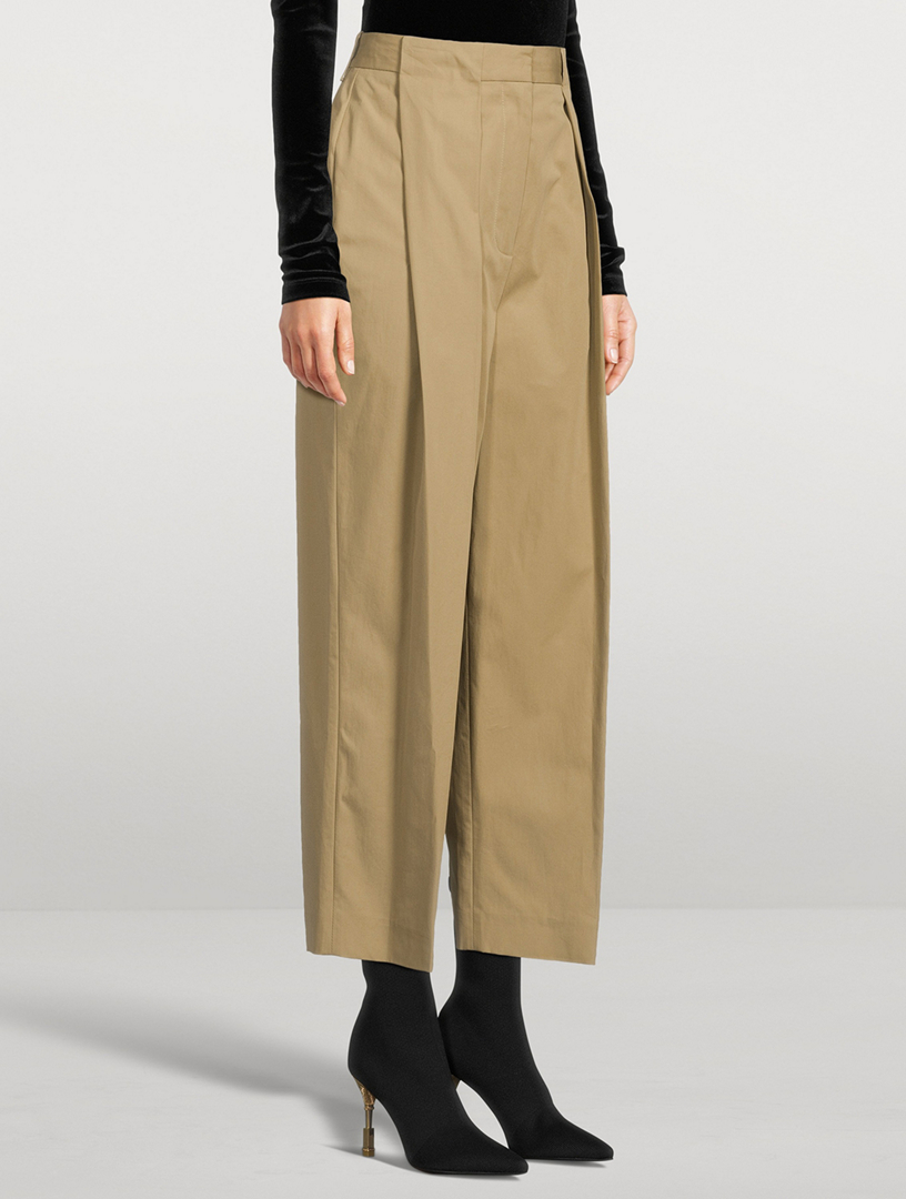 Pleated Cotton Trousers