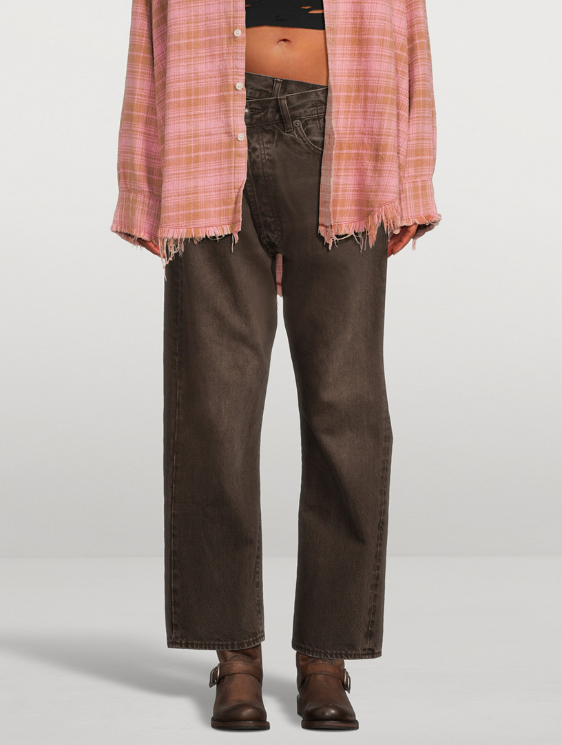 Crossover Wide-Leg Jeans