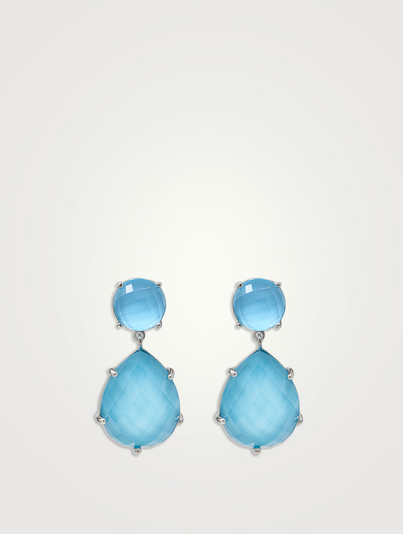 Classique Silver Turquoise Doublet Earrings