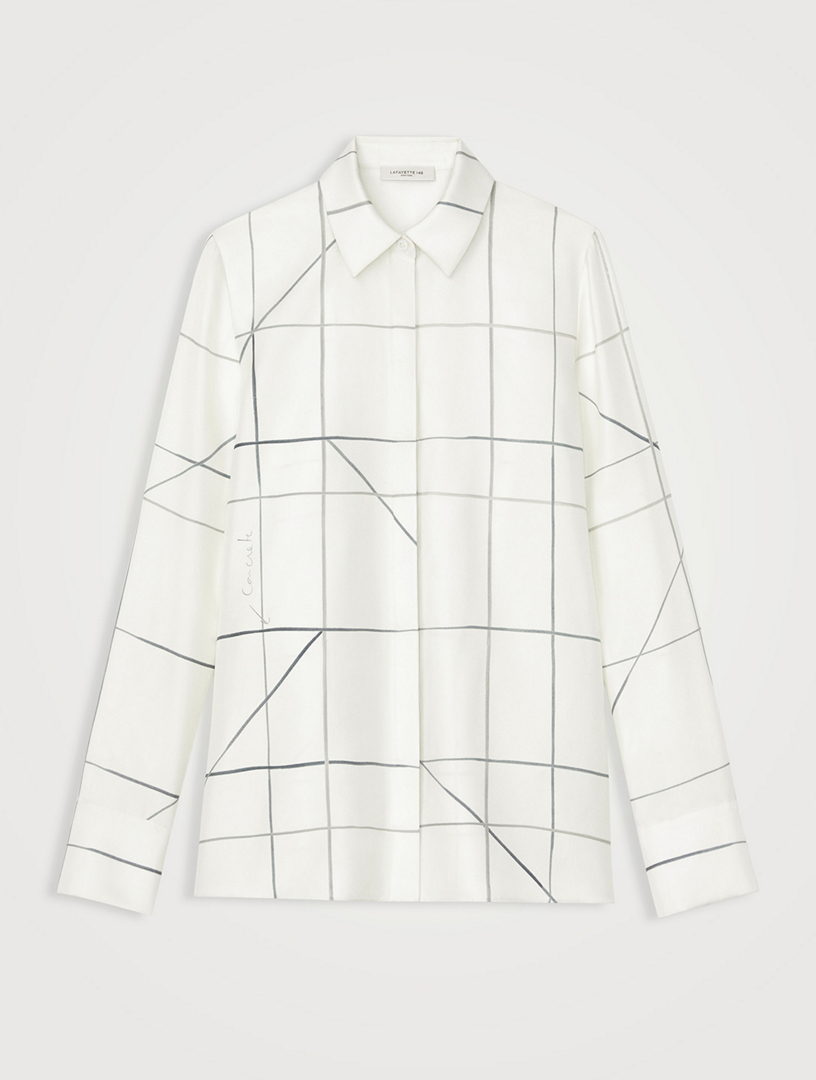 Scottie Silk Shirt Floorplan Print