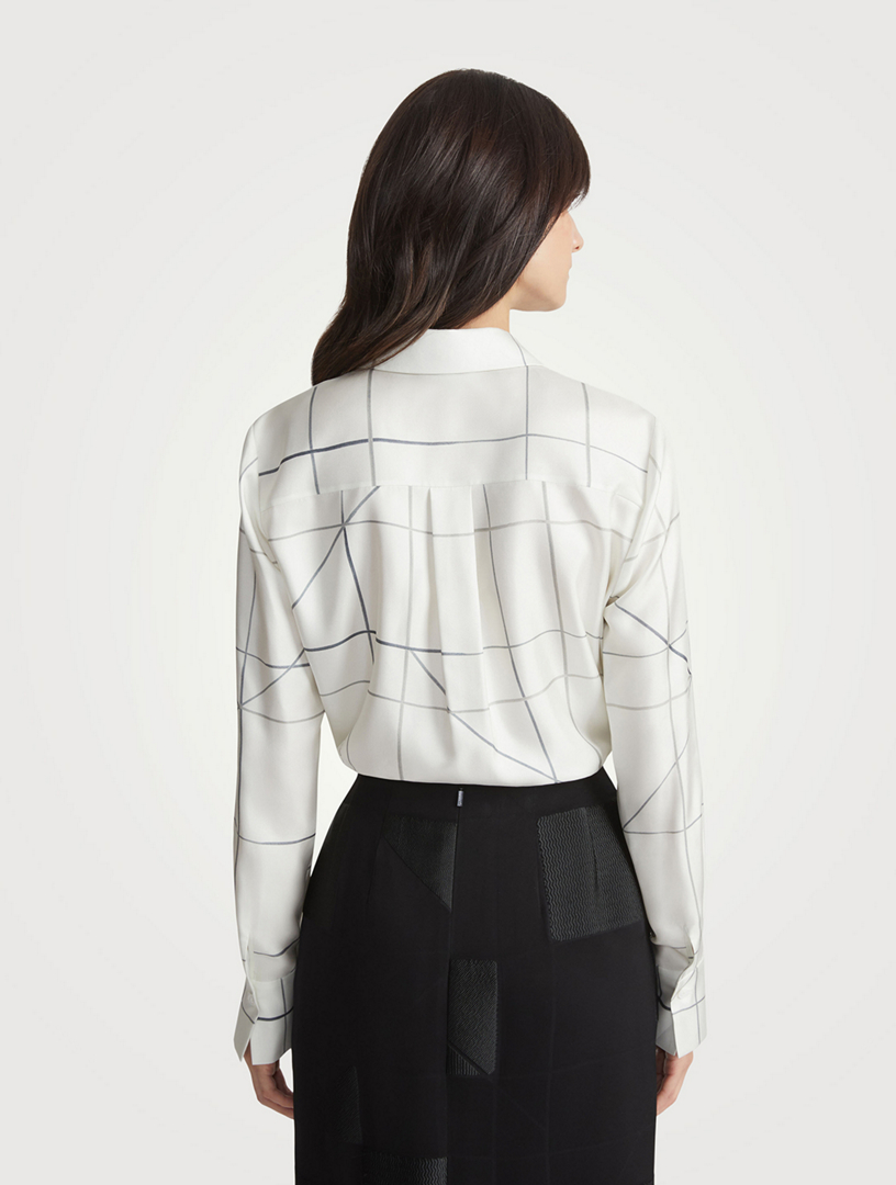 Scottie Silk Shirt Floorplan Print