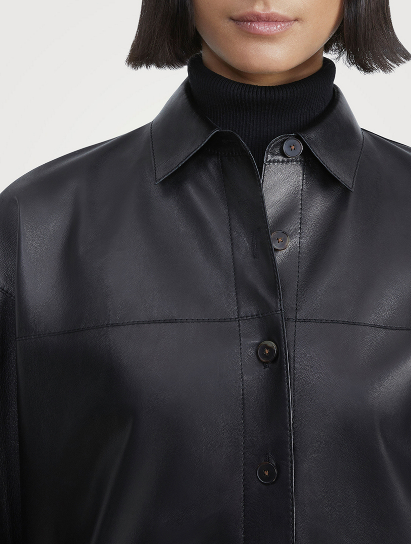 Leather Shirt Jacket