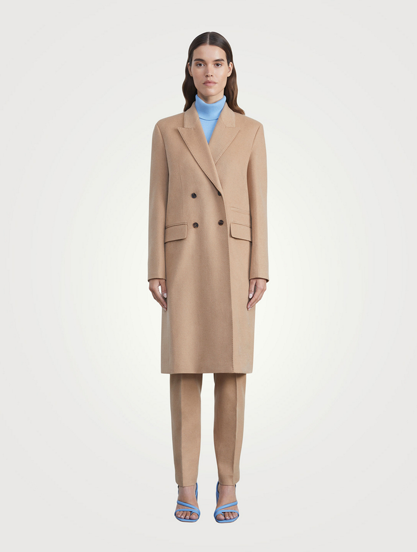 Camel Hair Double-Breasted Coat