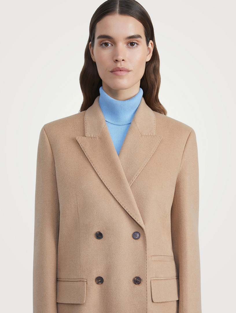 Camel Hair Double-Breasted Coat