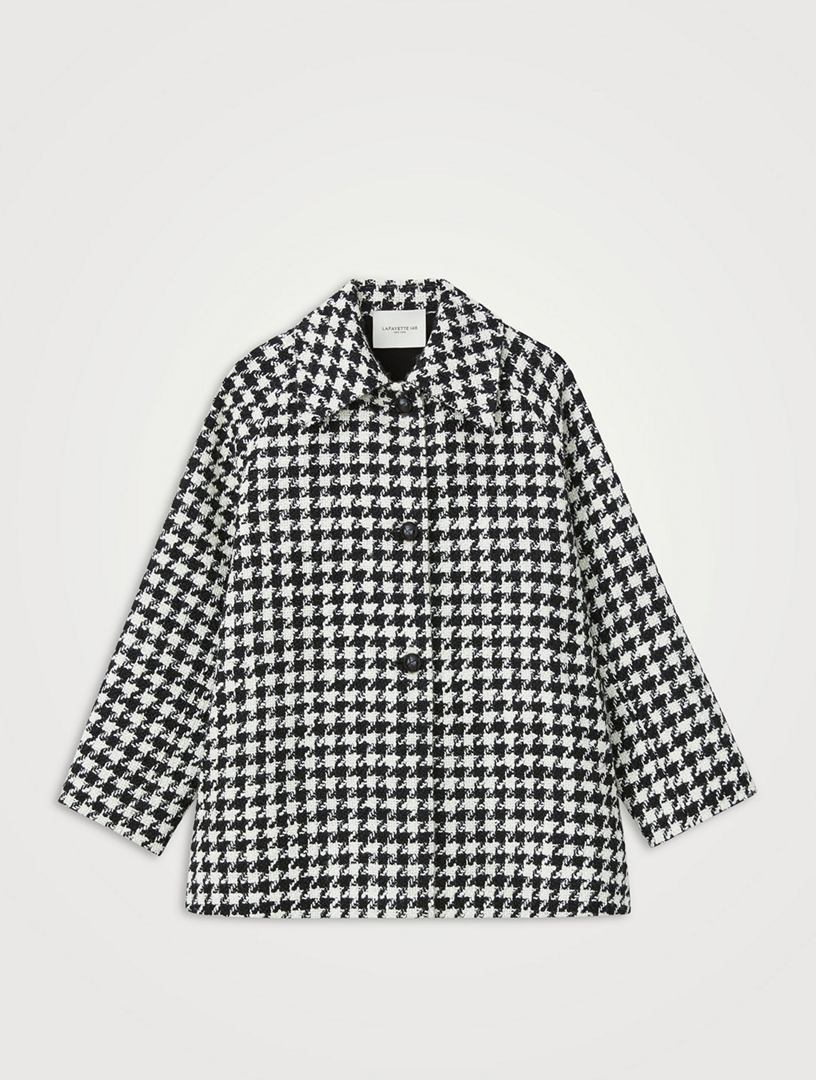 Twisted Houndstooth Oversized Car Coat