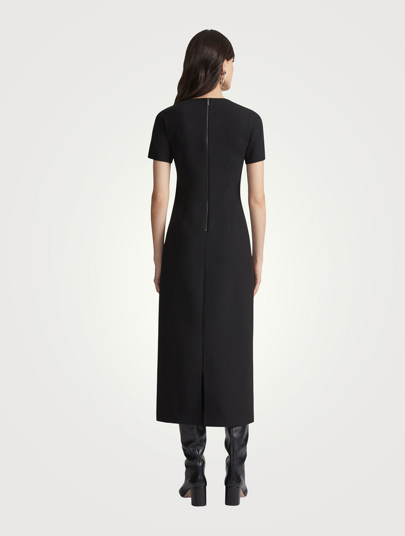Stretch Wool Double-Face Midi Dress