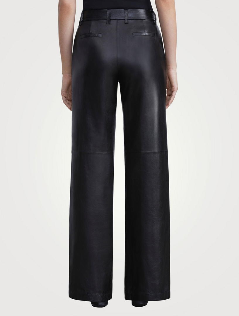Sullivan Leather Straight-Leg Trousers