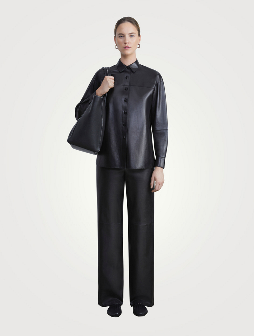 Sullivan Leather Straight-Leg Trousers