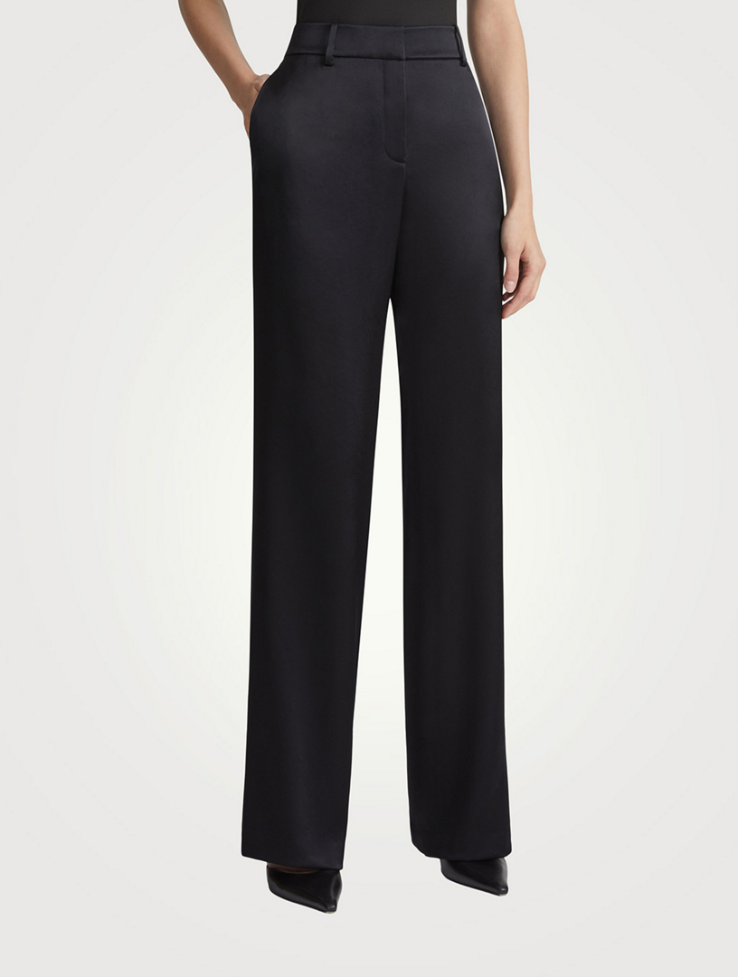 Sullivan Satin Straight-Leg Trousers