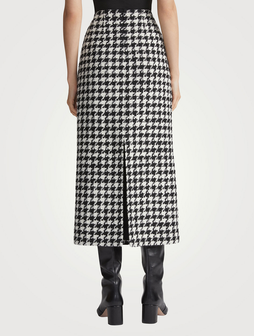 Twisted Houndstooth Pencil Skirt