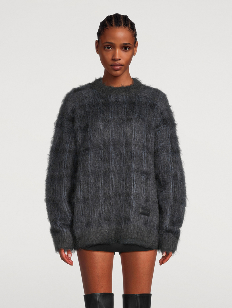 Oversized Plaid Jacquard Sweater