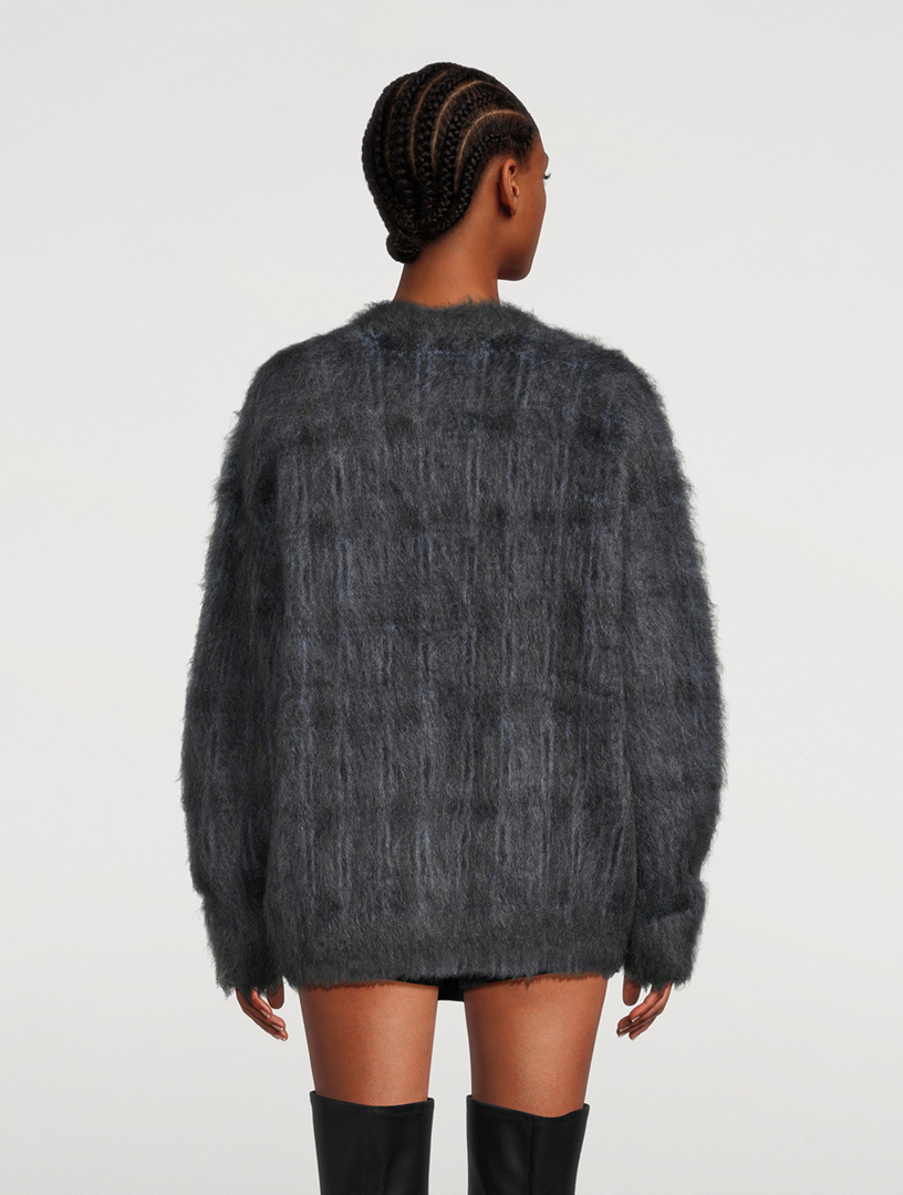Oversized Plaid Jacquard Sweater