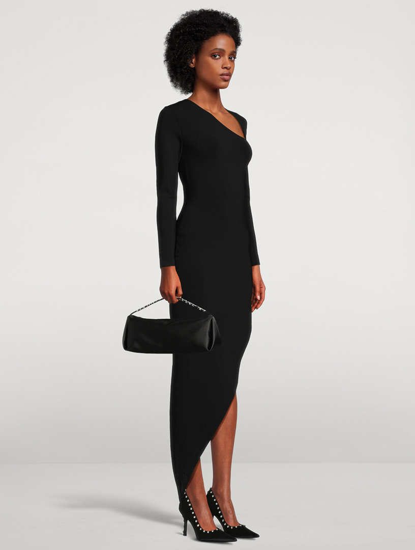 Diagonal Hem Knit Dress
