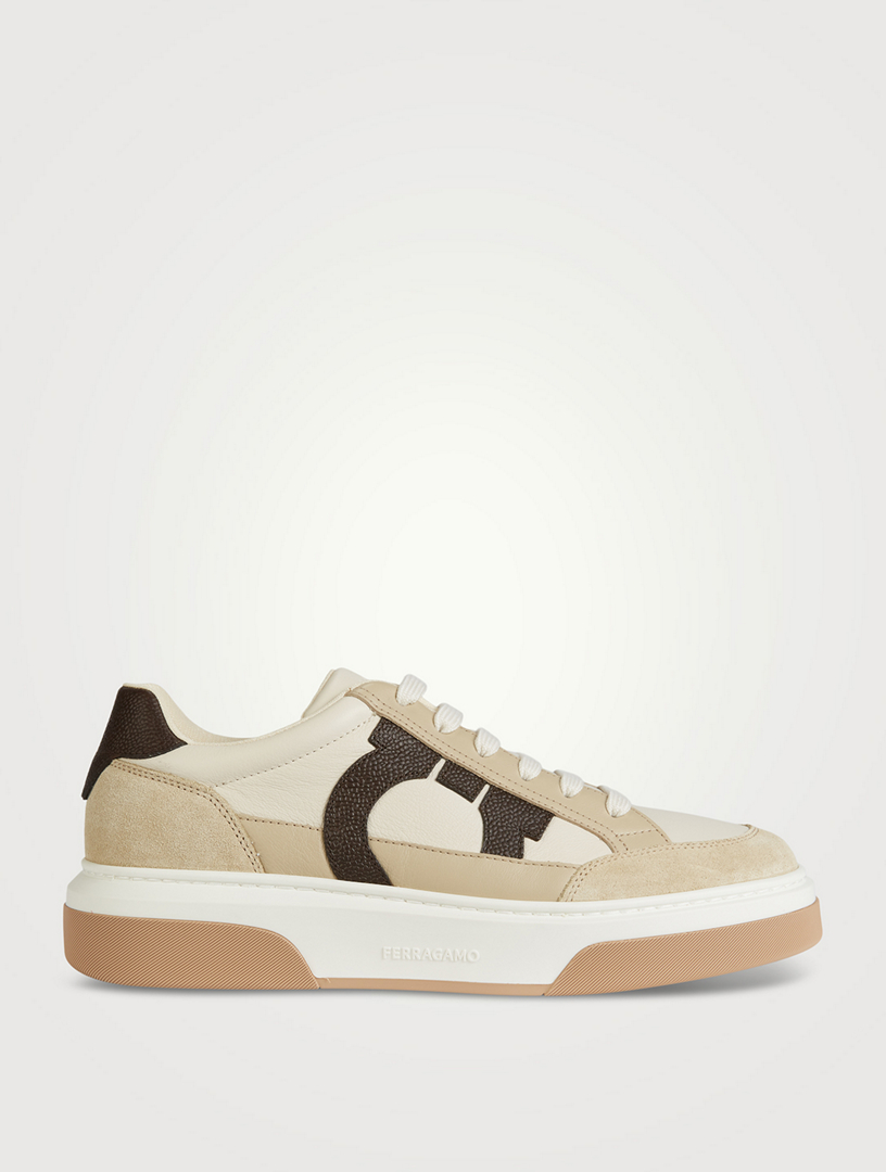 Sneakers ornement Gancini en cuir