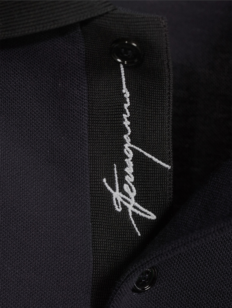 Logo Placket Polo Shirt