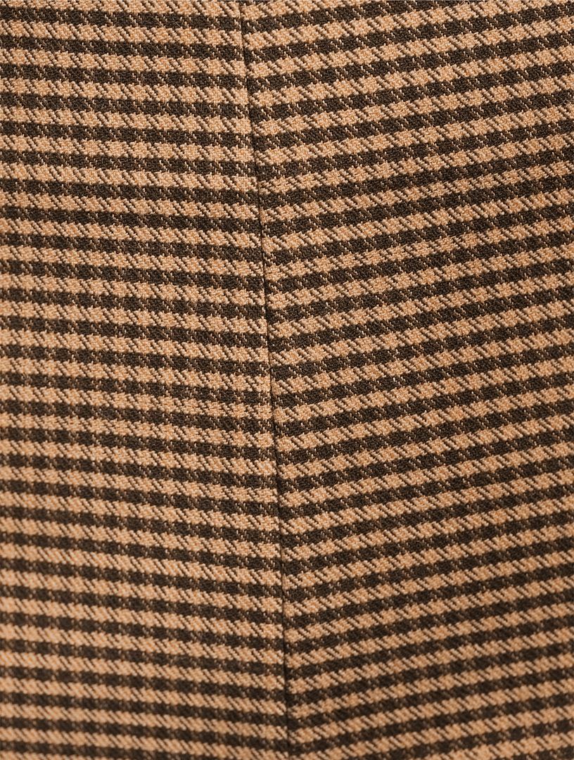 Split-Cuff Bootcut Trousers Gingham Print