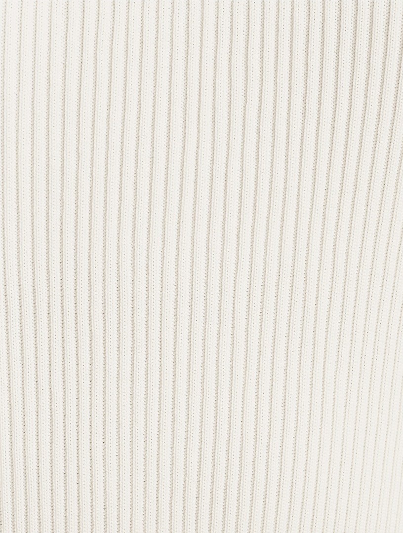 Ribbed Knit Mockneck Sweater