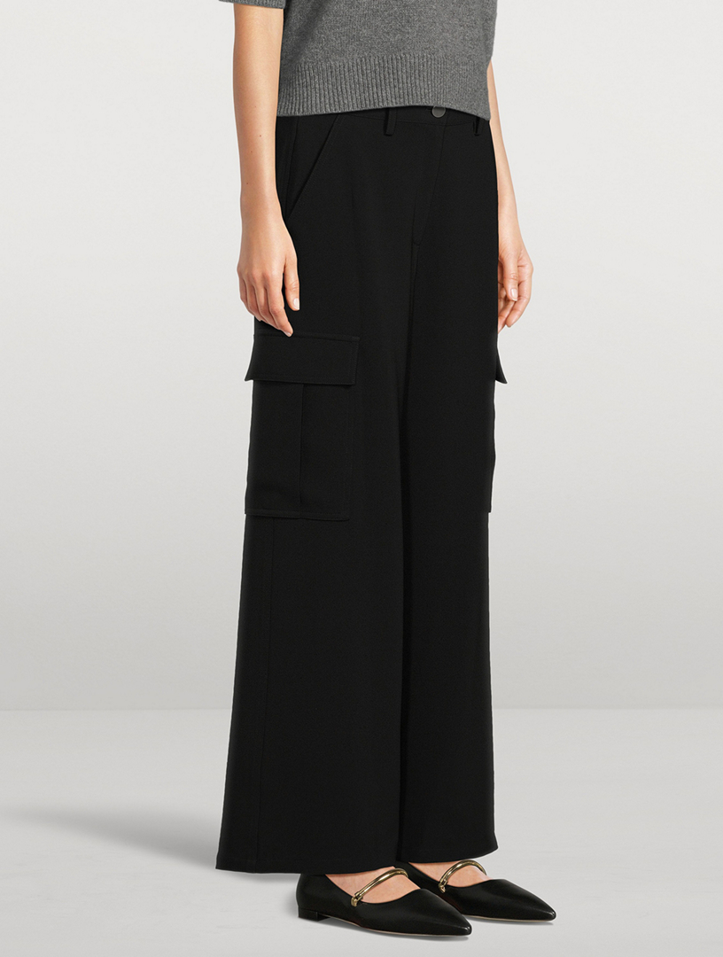 Admiral Crêpe Wide-Leg Cargo Trousers