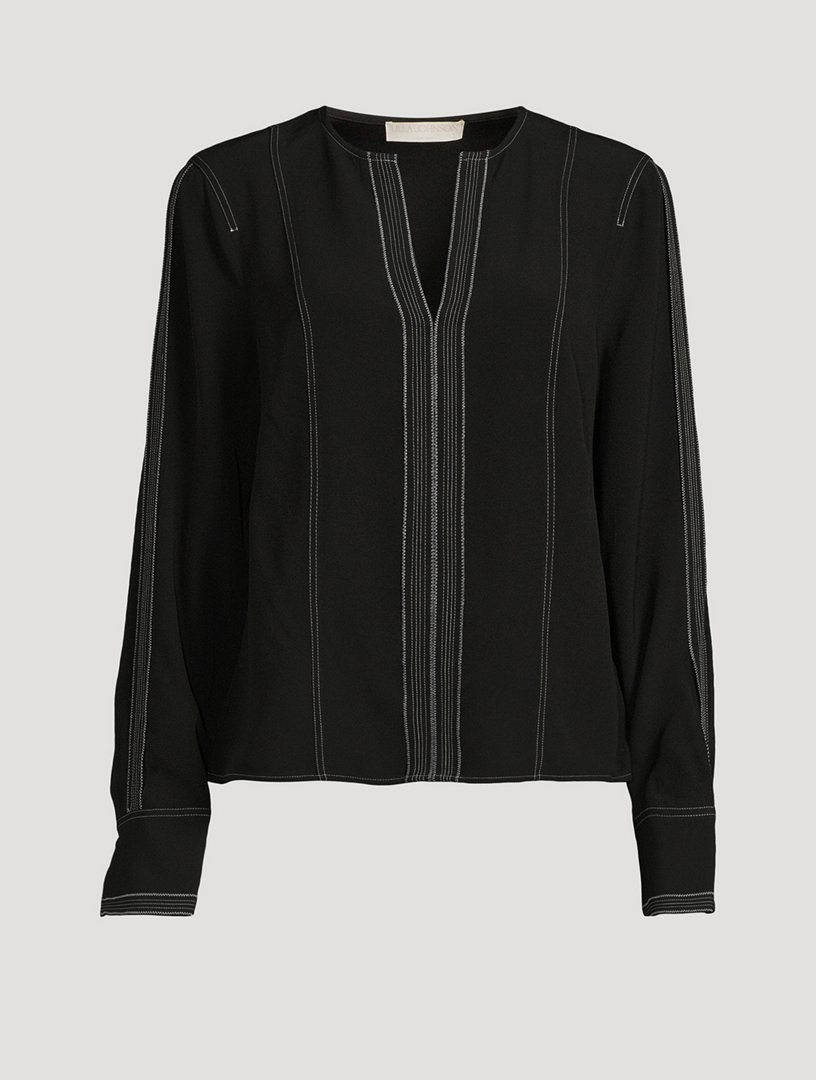Safi Topstitched Blouse