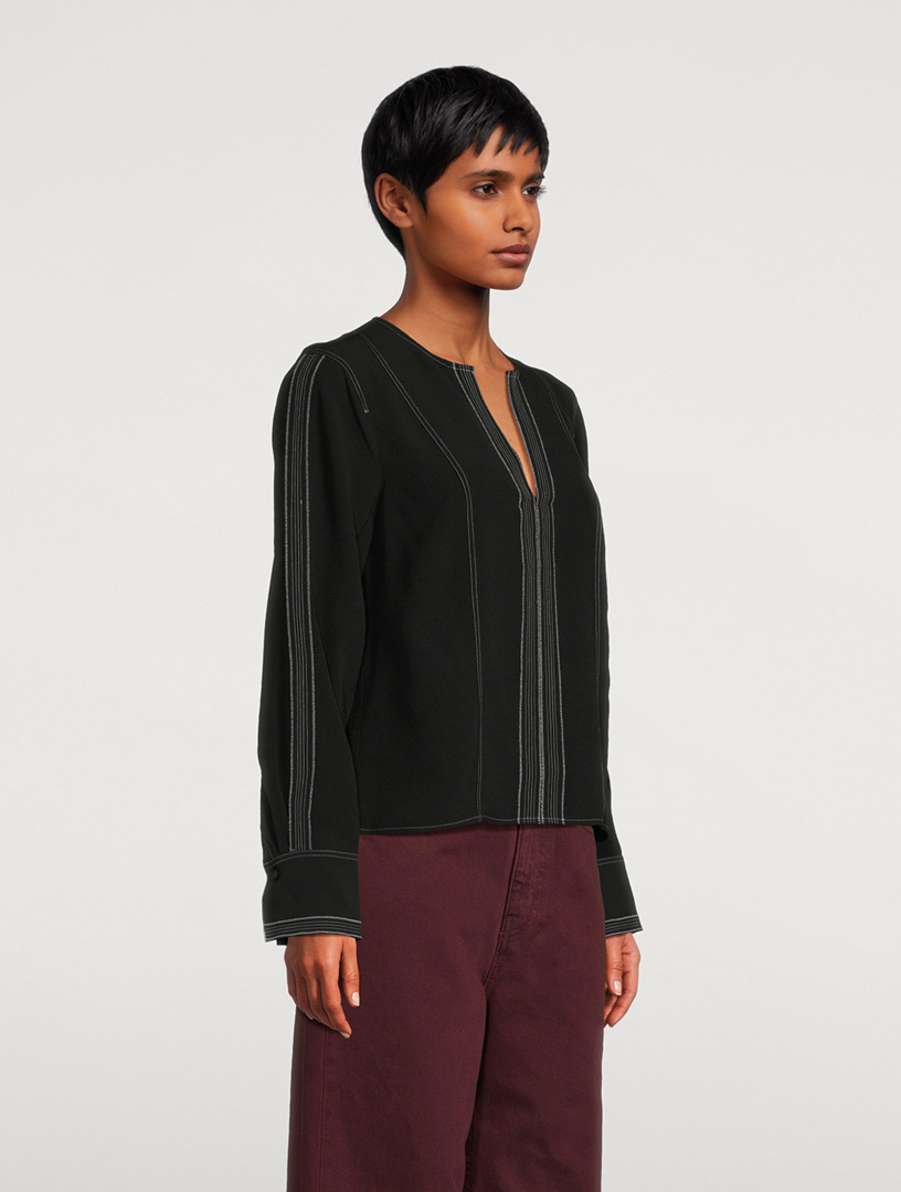 Safi Topstitched Blouse