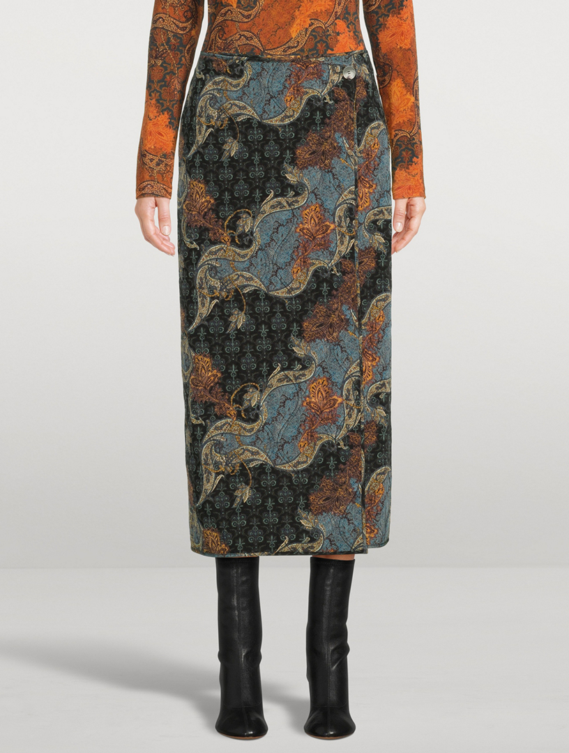 Jeune Printed Silk Skirt