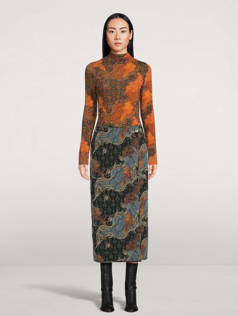 Jeune Printed Silk Skirt