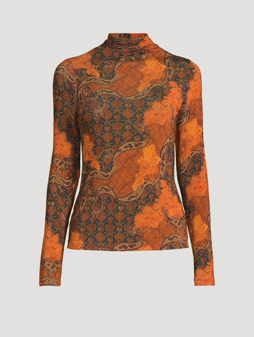 Aurelia Printed Stretch Turtleneck
