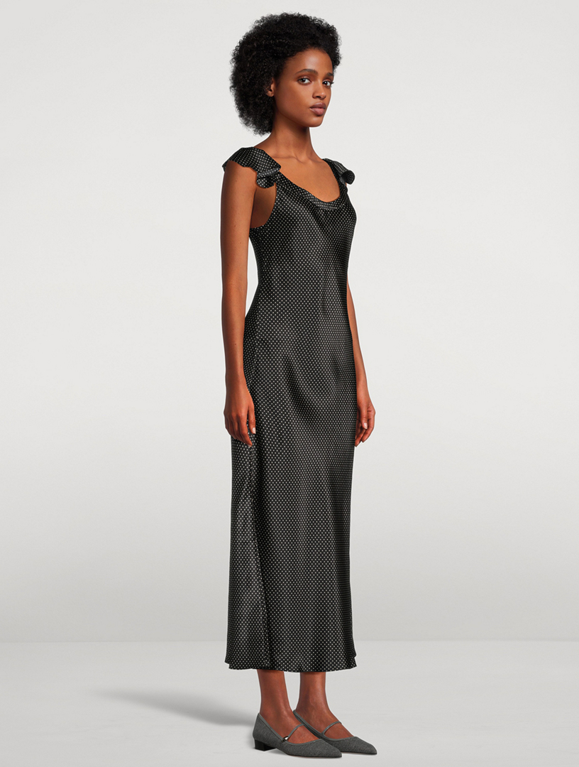 paige agoura silk midi dress PAIGE Agoura Silk Midi Dress at MarketFair Shoppes in Princeton, NJ