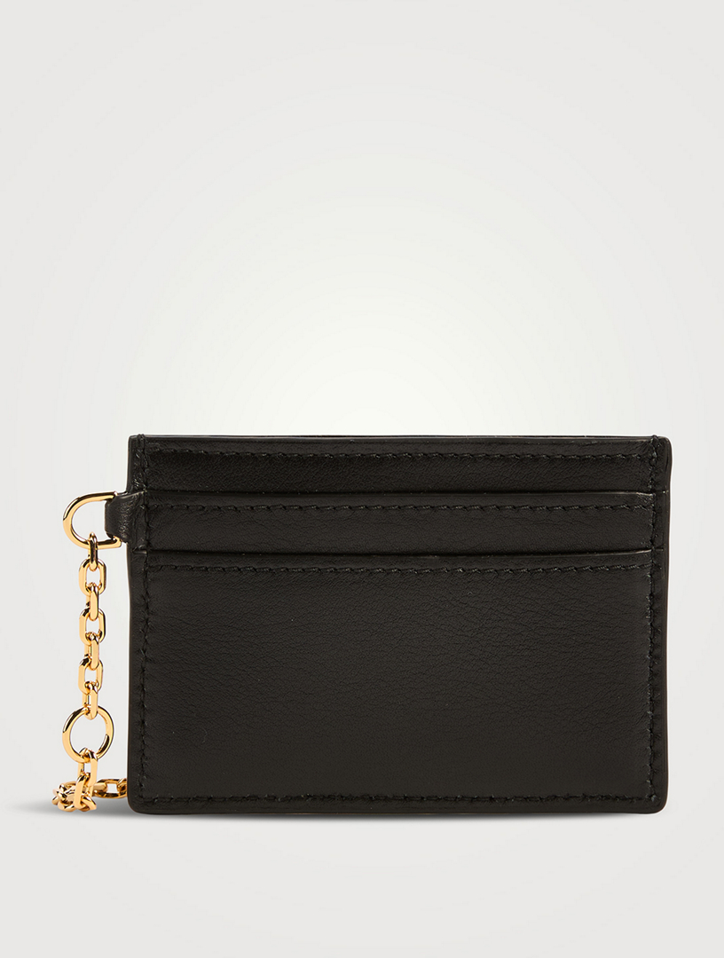 カードケース・名刺入れ Alexander Mcqueen Black Leather Sling Card Holder Original_Ecom-