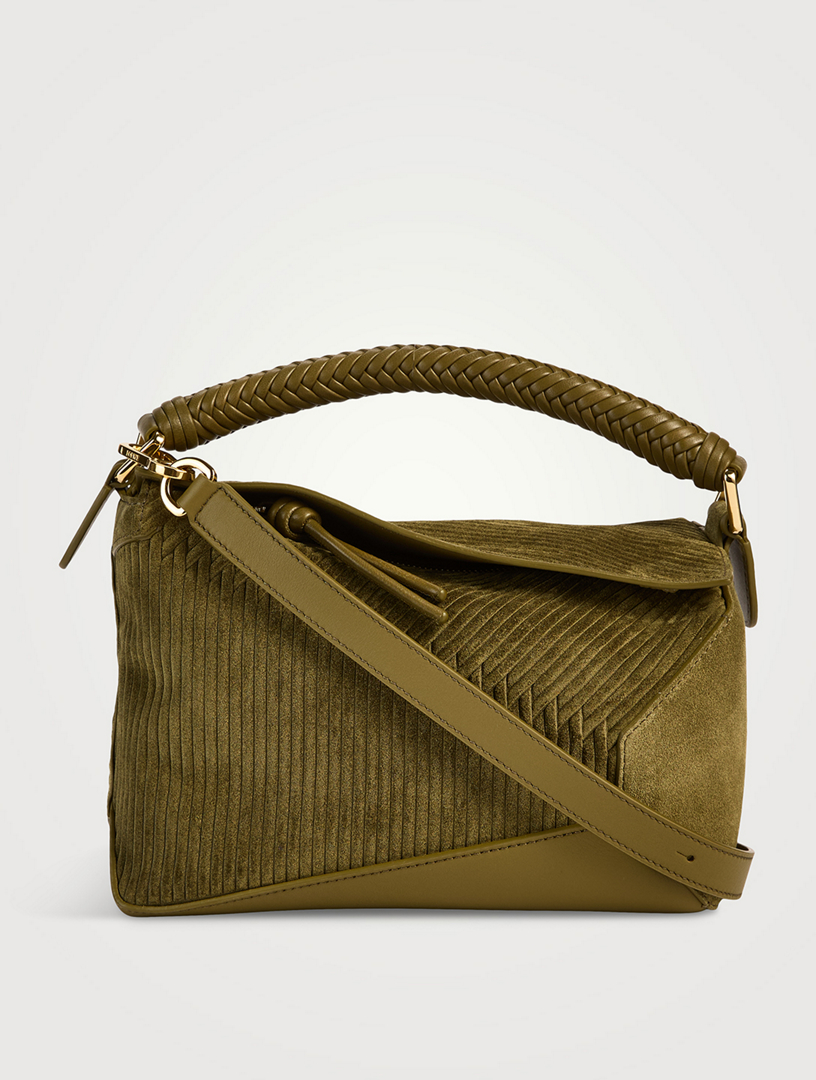 LOEWE Small Puzzle Edge Woven Suede Bag Holt Renfrew