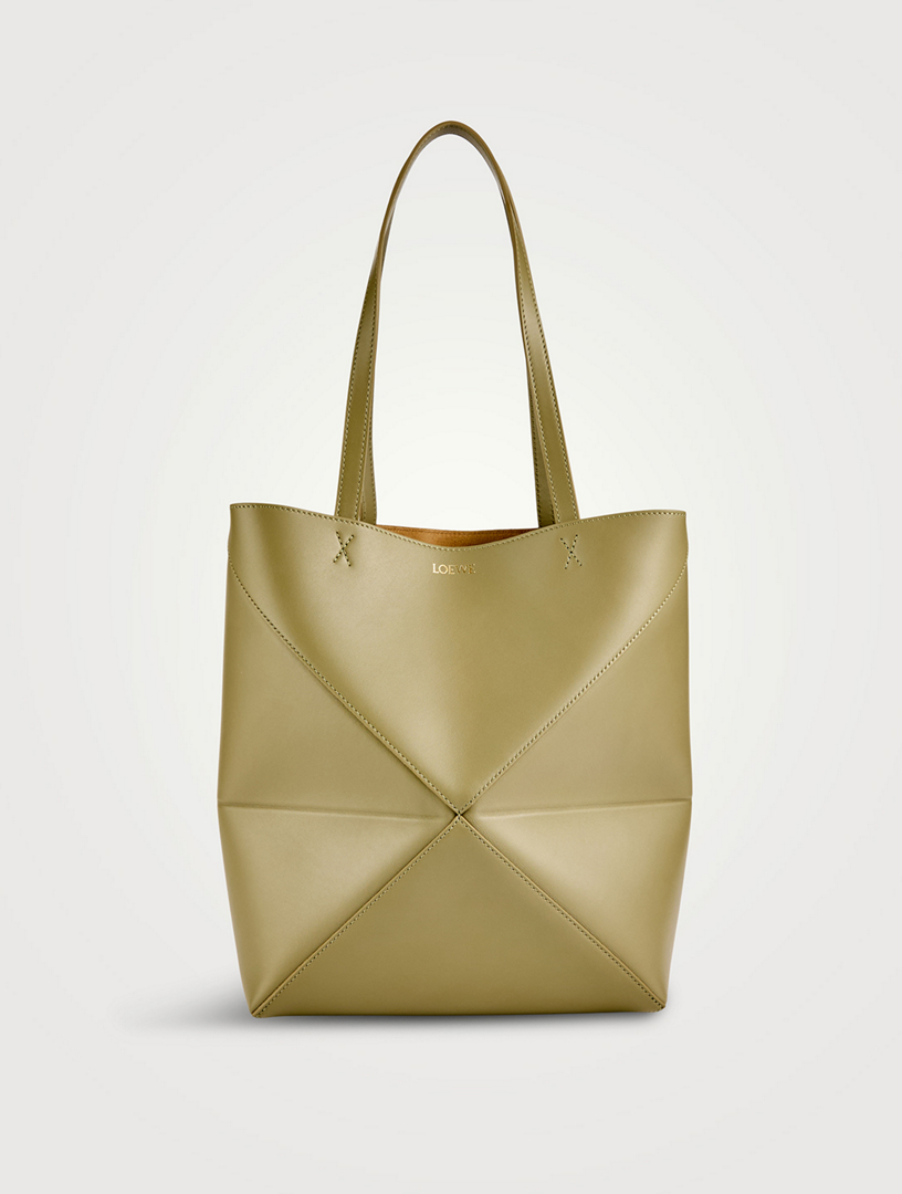 Puzzle Leather Tote Bag
