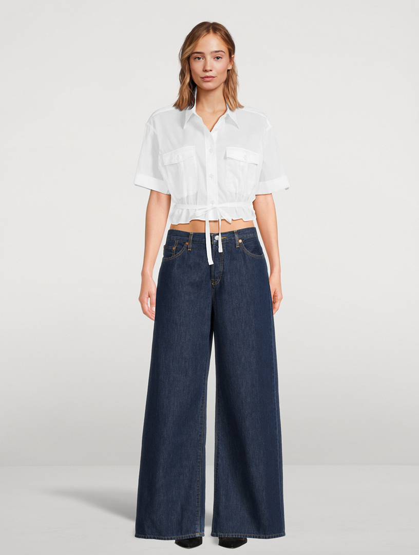 Mid-Rise Palazzo Jeans